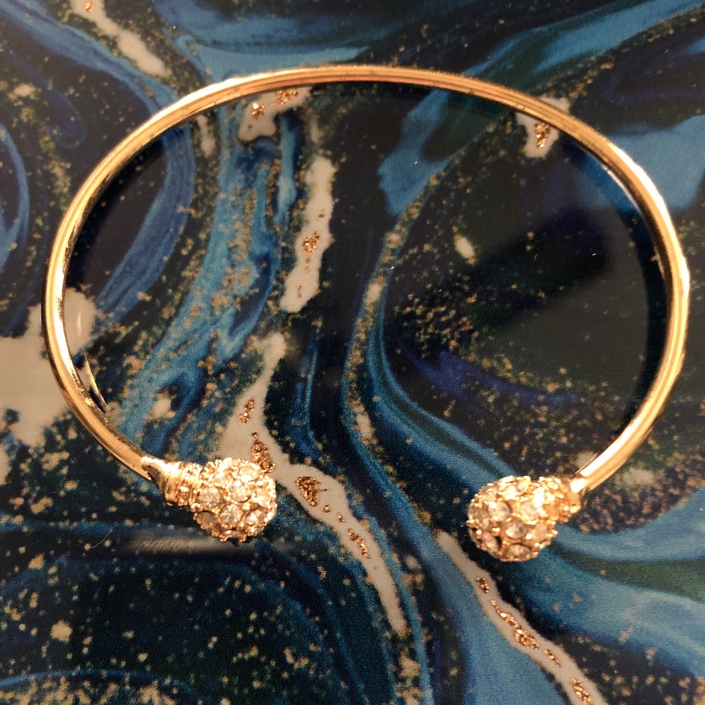 Francesca’s Gold Tone Studded Open Bangle